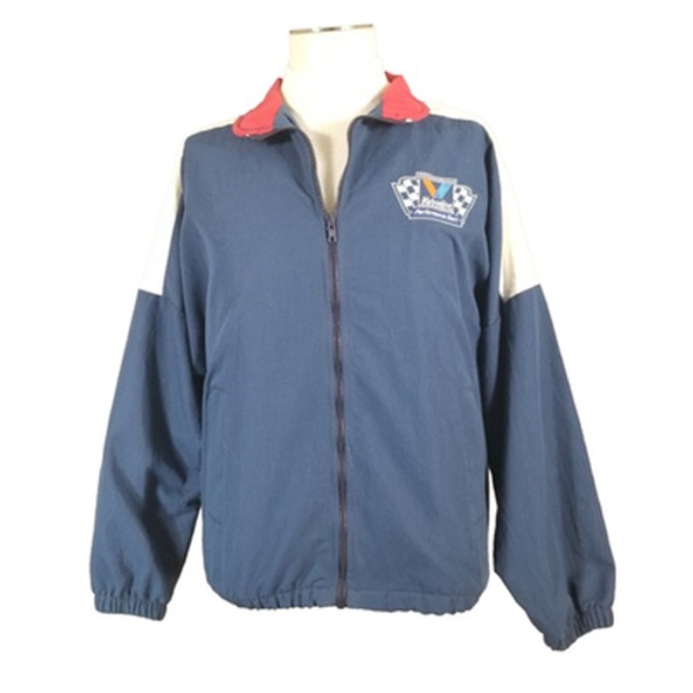 California Imperial Jacket Mens Large Blue Valvoline Racing Windbreaker 90s Vtg